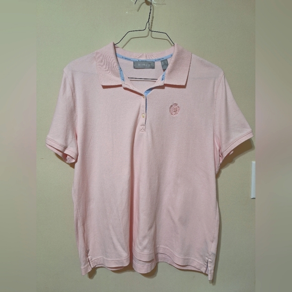 Liz Claiborne Tops - Liz Claiborne XL pink polo shortsleeve shirt embroidered logo